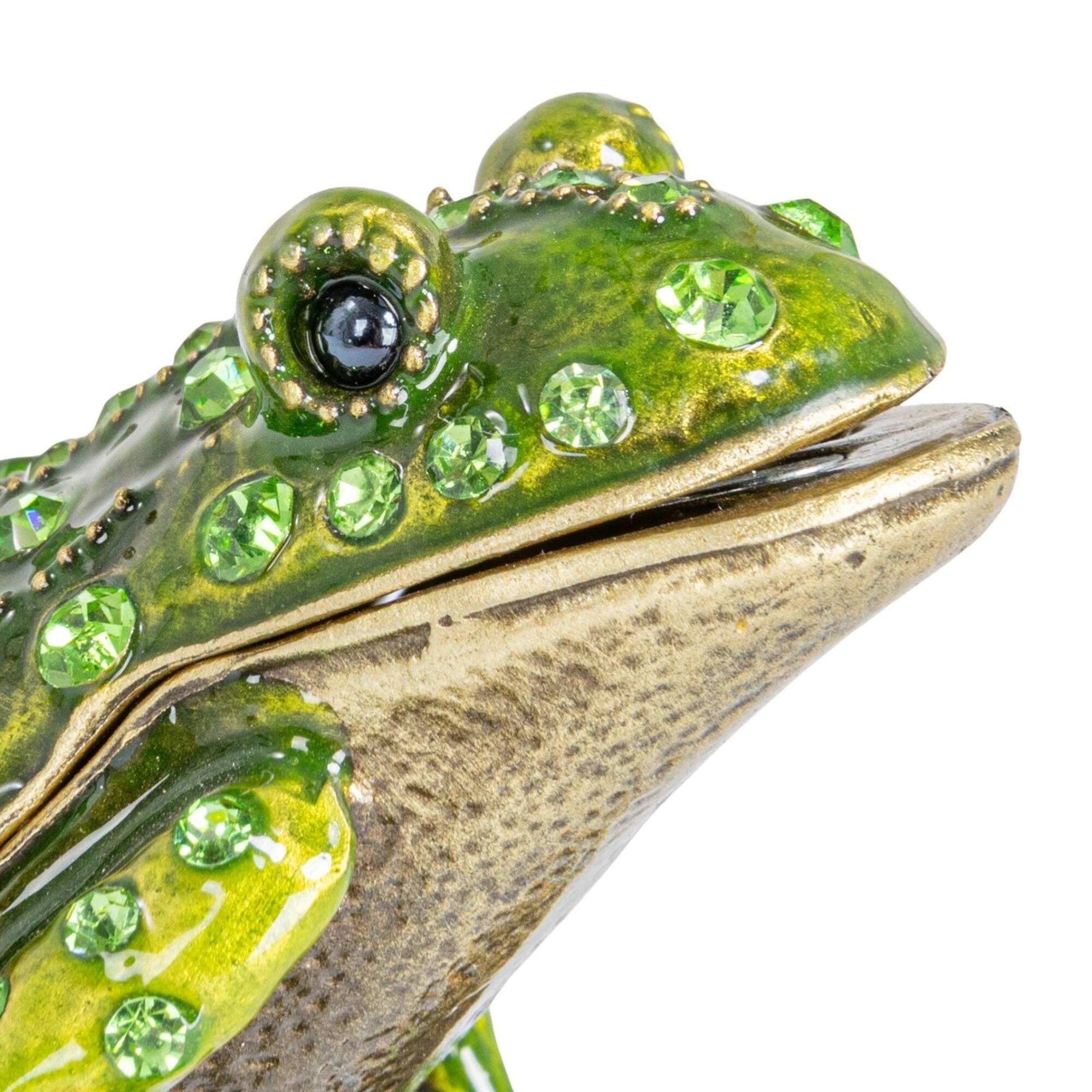Hello Honey® 3" Green Jeweled Frog Trinket Box